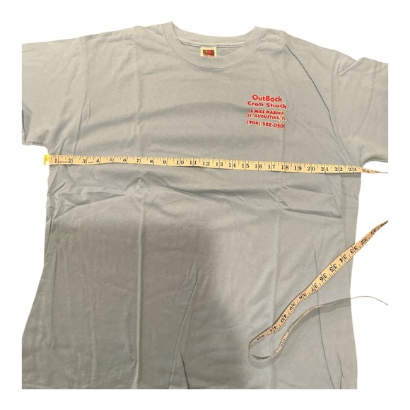 Vintage OutBack Crab Shark T-Shirt Men’s Size XL Gray Free Beer - Picture 5 of 6